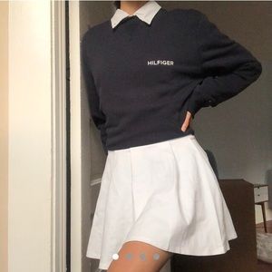 white schoolgirl skater skirt🤍🖤